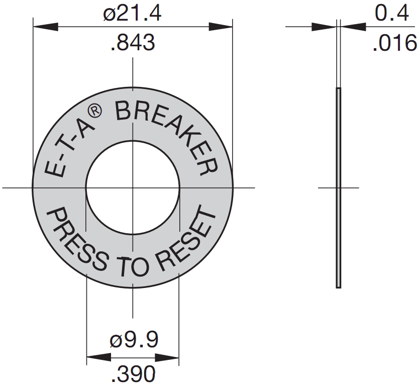 דיסקית אינדיקצייה למנתקי מעגלים קאש E-T-A 1658 Y301.059.01